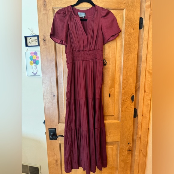 Anthropologie Dresses & Skirts - Like New the Somerset Sating Anthropologie Deep Red Maxi Dress